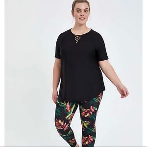 TORRID BLACK LACE-UP FRONT SWIM SHIRT